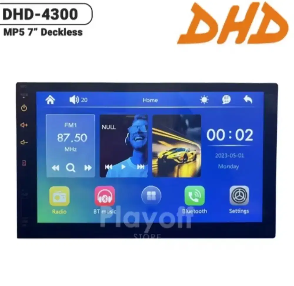 Head unit MP5 double din 7 inch mobil bluetooth full glass touchscreen