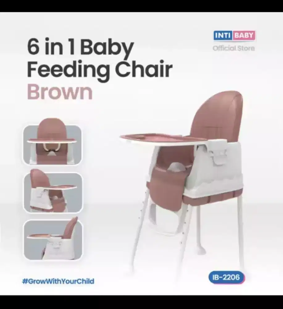 6in1 Baby Feeding Chair warna BROWN