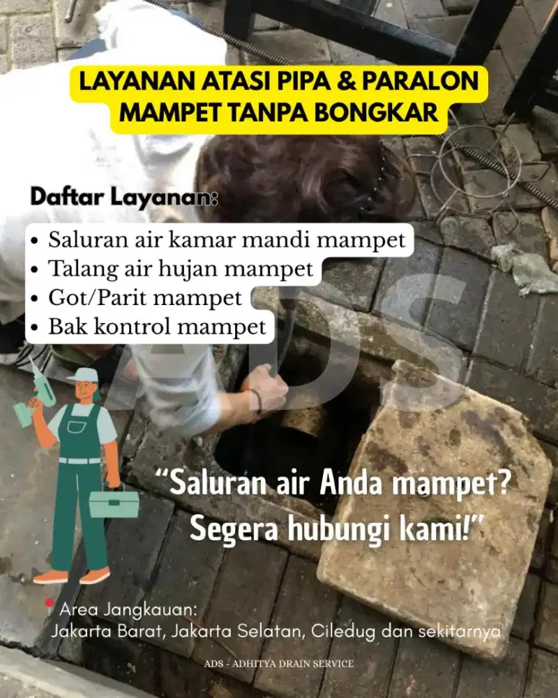 JASA SALURAN AIR MAMPET - TANPA BONGKAR