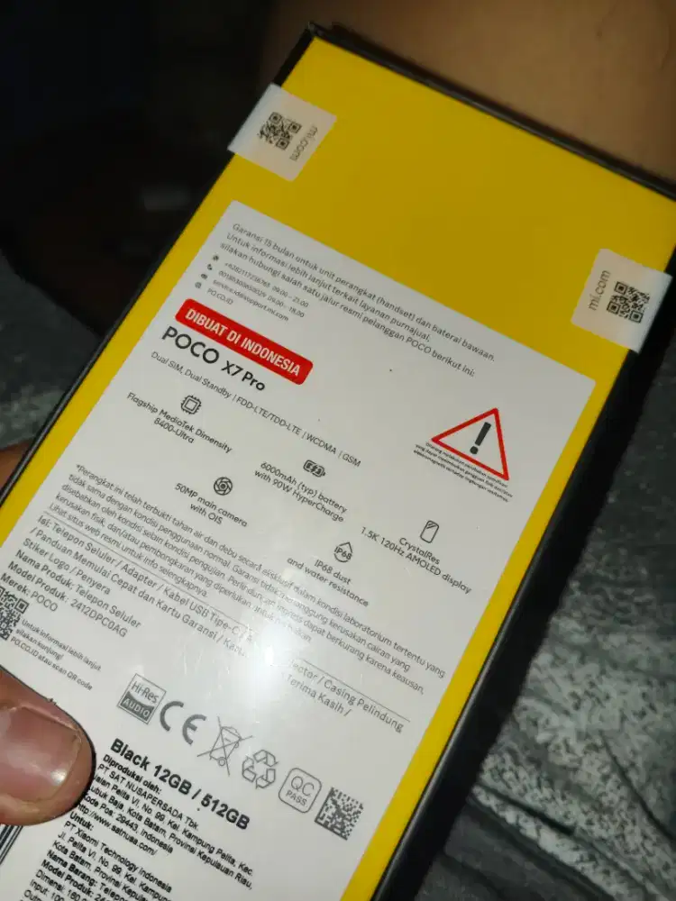 Poco X7 Pro Hitam 12/512 Segel