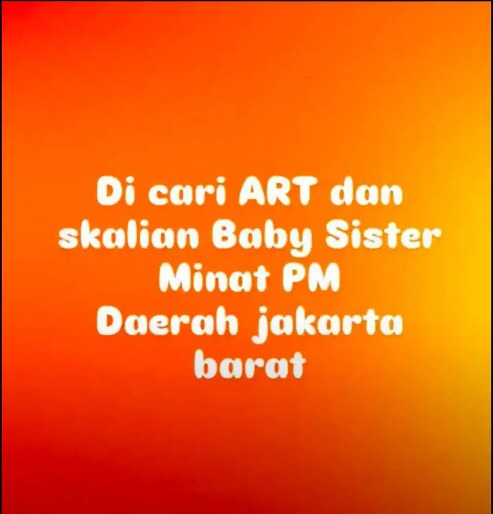 CARI ART DAN BISA BANTU JAGA BAYI