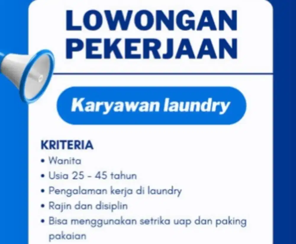 loker laundry utamakan cewek