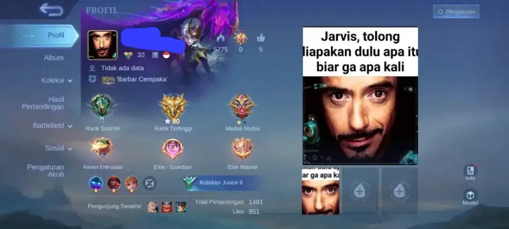 jual akun ml bb aman dan terpercaya