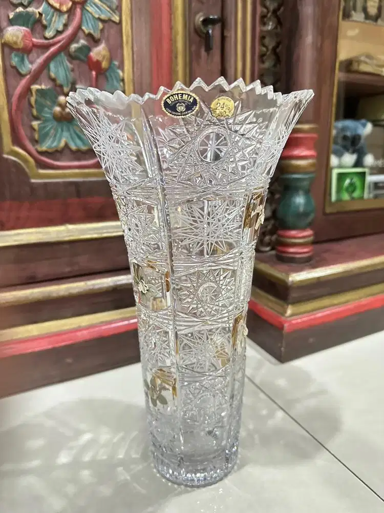 Kristal Bohemia PK 500 Vas Bunga Mulus Cantik