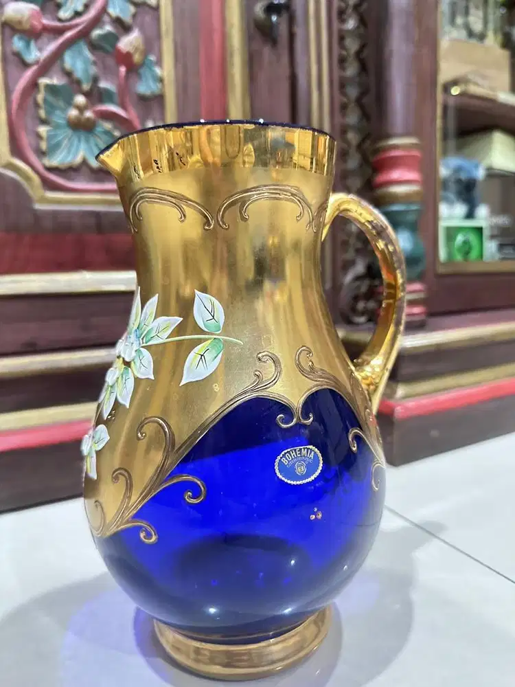 Kristal Bohemia Boro Biru Guci Air