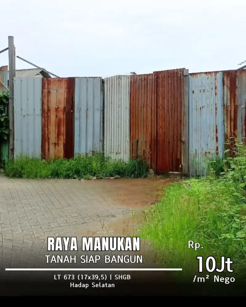 Dijual tanah siap bangun manukan surabaya