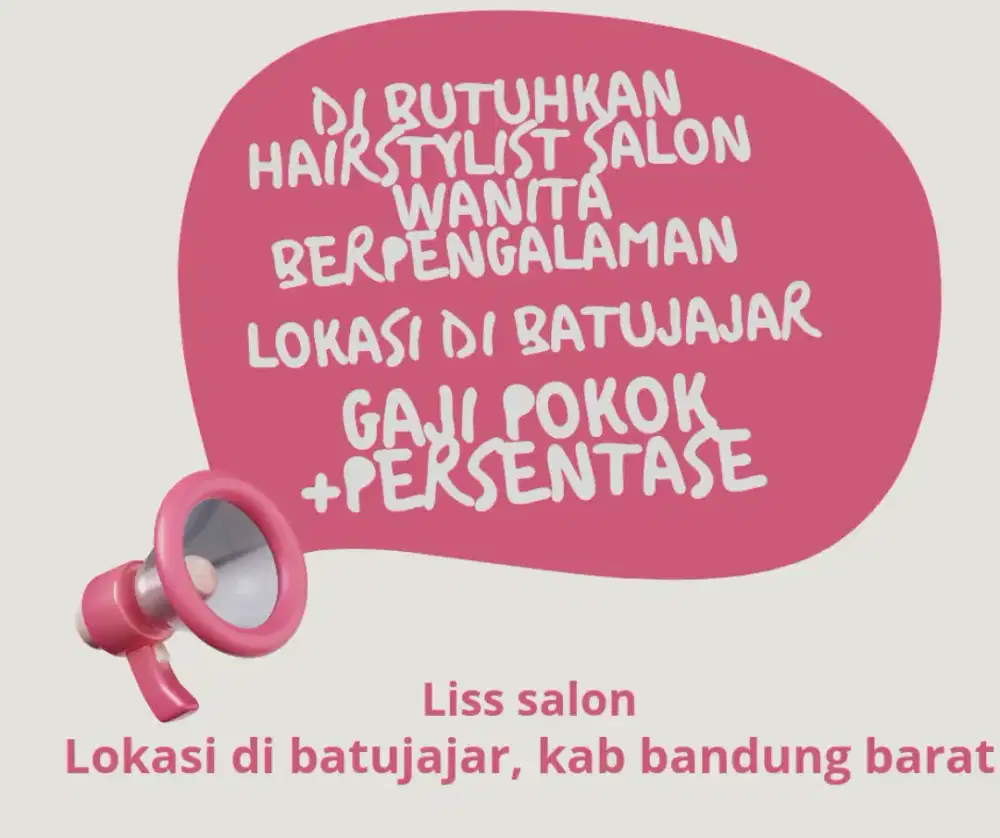 Di butuhkan kepster/hairstylist salon