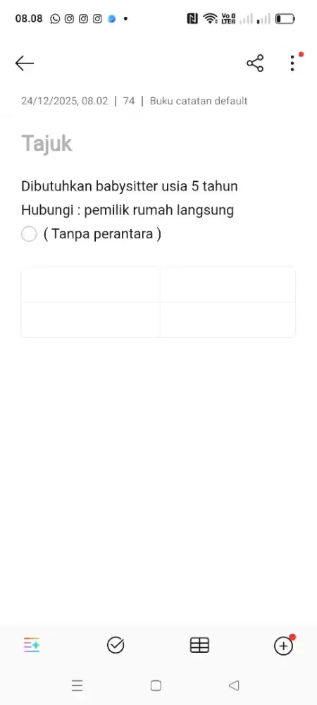 Urgent babysitter 5 tahun