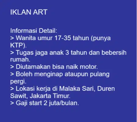 DICARI ART Pengasuh Anak 3 Tahun & Beberes Rumah!