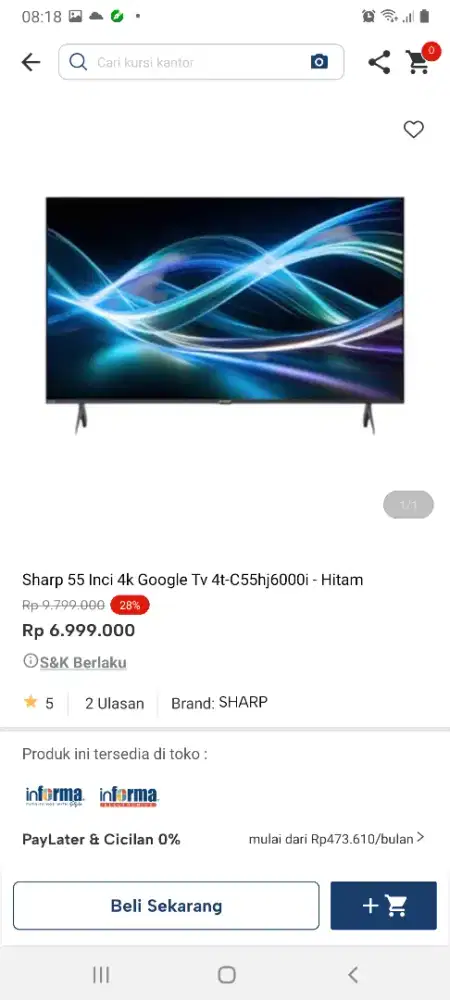Sharp google tv 55inch