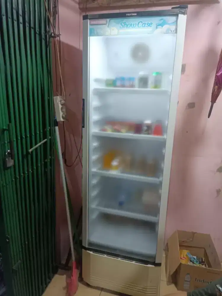 jual kulkas bekas & steling kaca