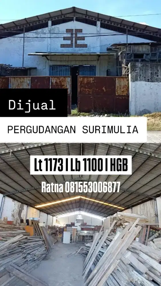 Dijual Gudang Surimulia Margomulyo dekat Pintu Tol