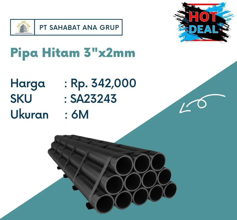 Pipa Hitam 3x2mm