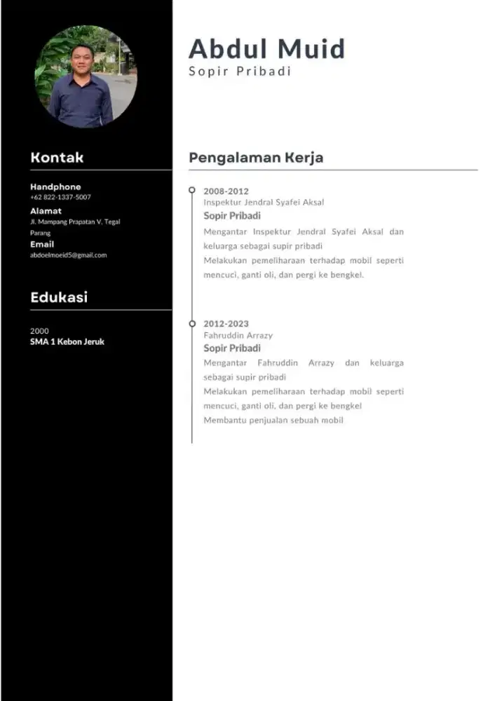 Mencari pekerjaan sebagai driver, pribadi maupun ekspedisi