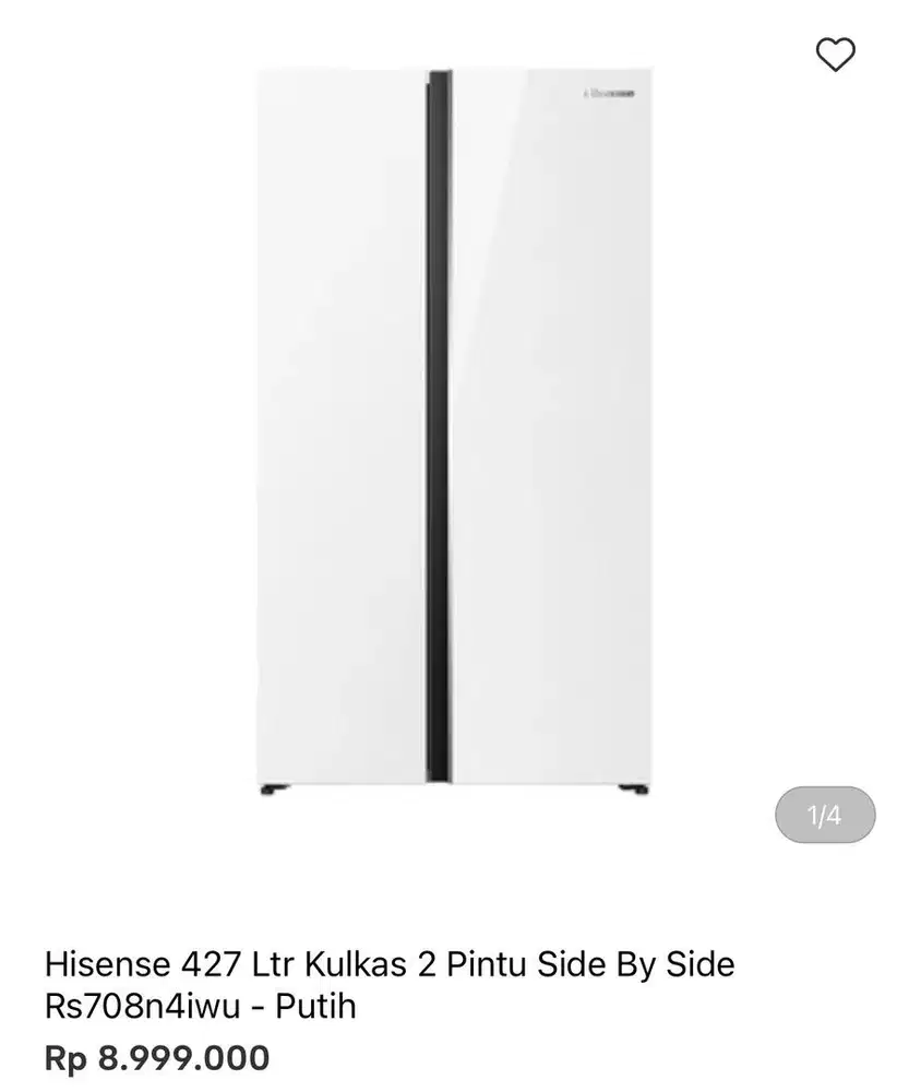 HISENSE Kulkas 2 pintu side by side bisa cicilan syarat ktp