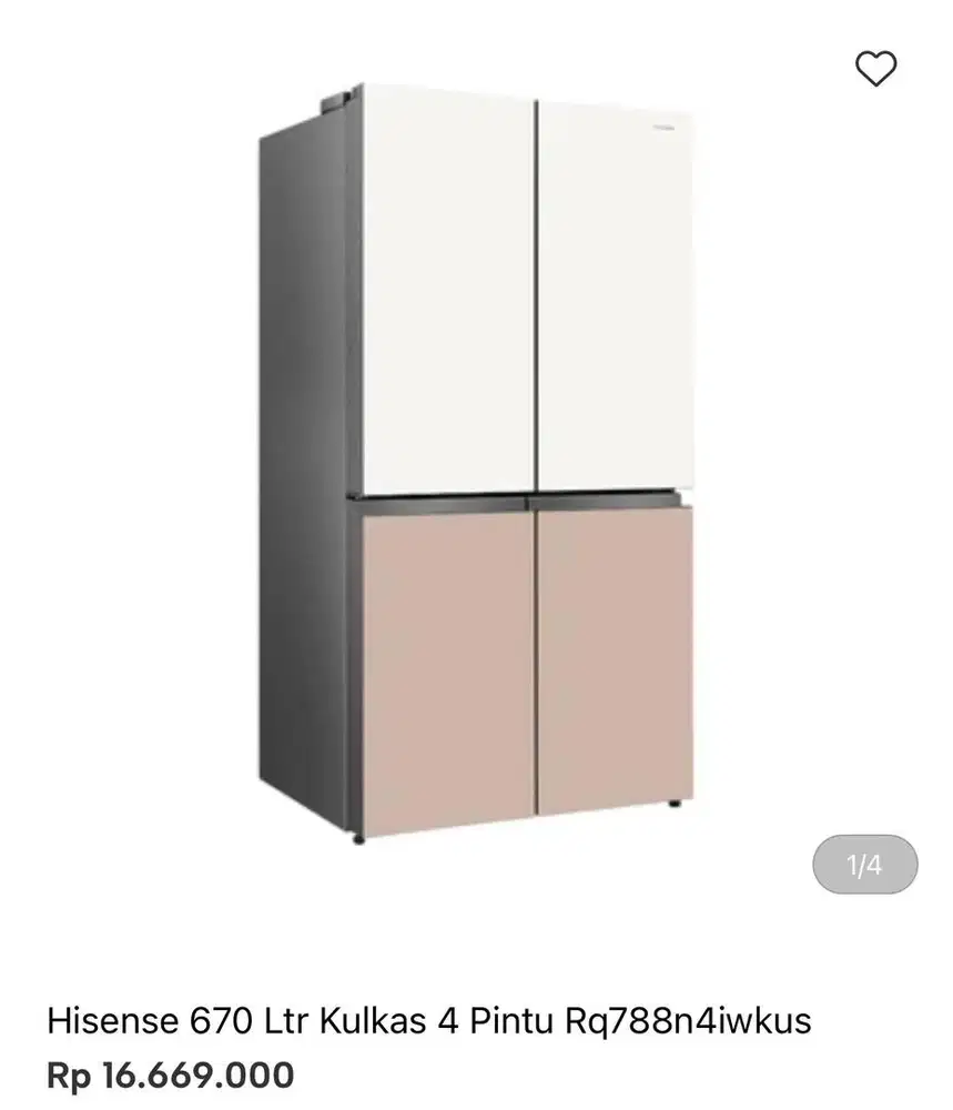 HISENSE Kulkas 4 pintu bisa cicilan syarat ktp