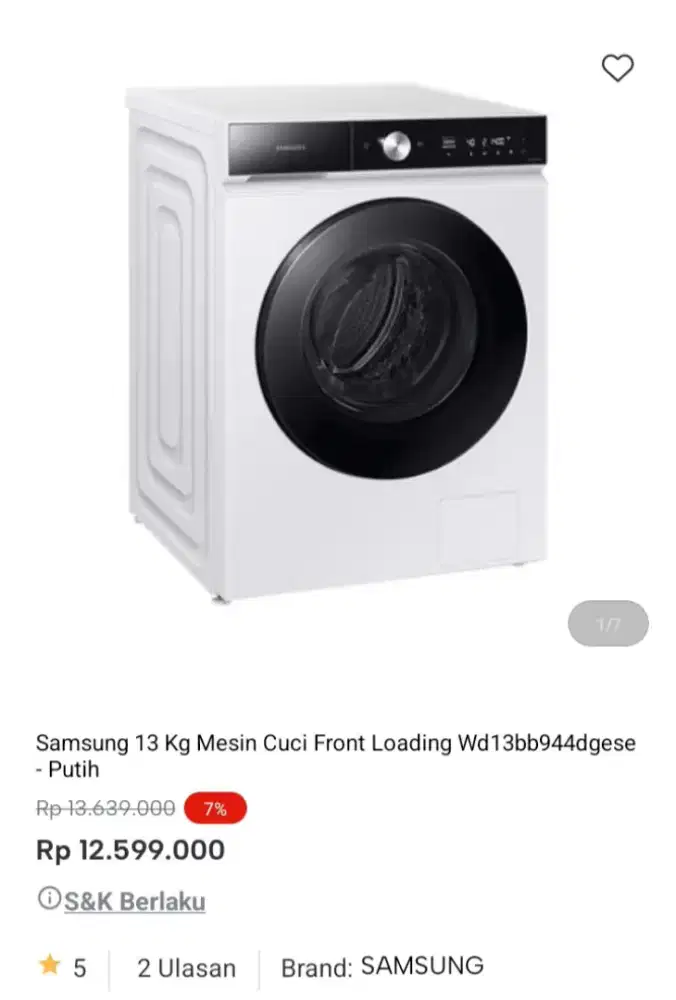PROMO KREDIT SAMSUNG 13KG MESIN CUCI FRONT LOADING