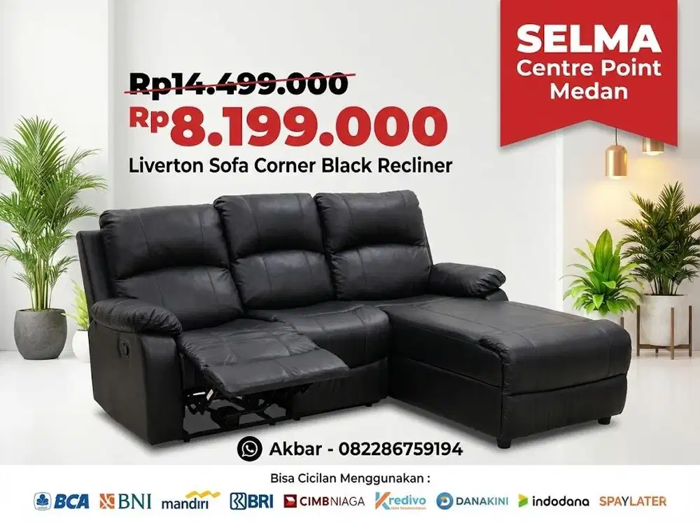 Sofa L Liverton Recliner Black