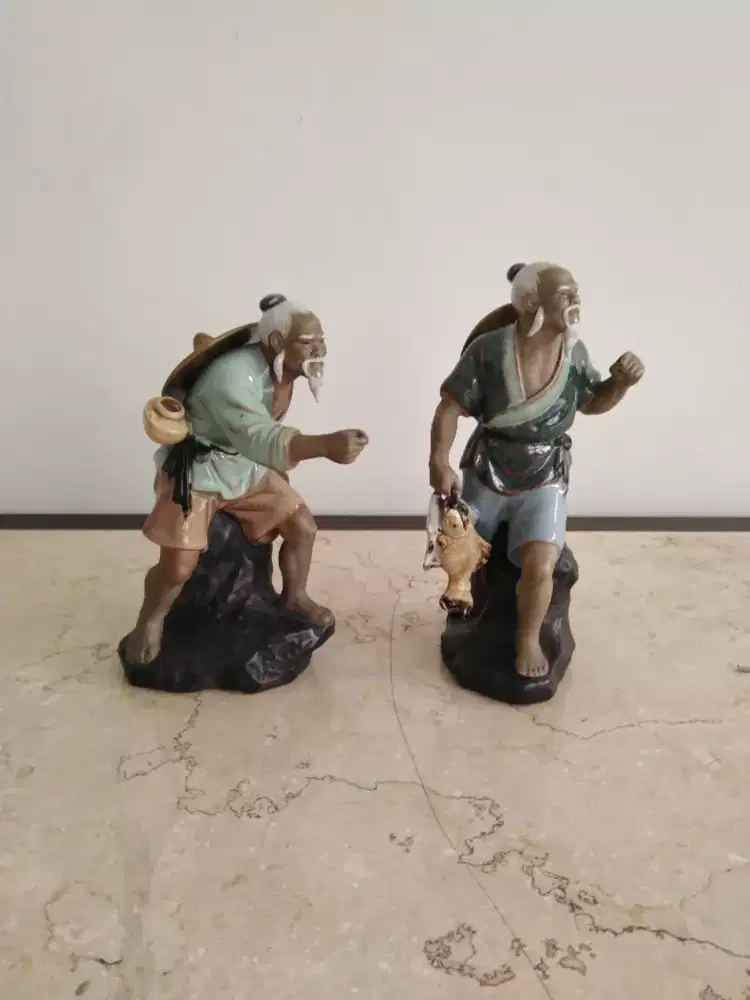 Patung Porselen Cina Vintage – Sepasang Figur (Set 2)