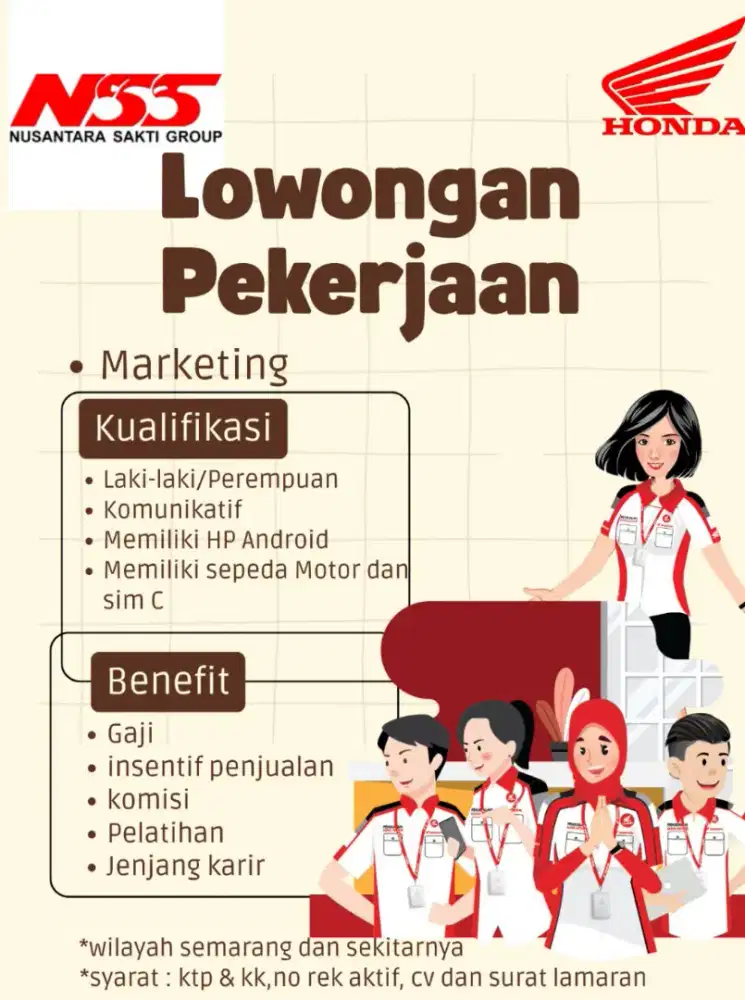 Loker marketing sepeda motor honda