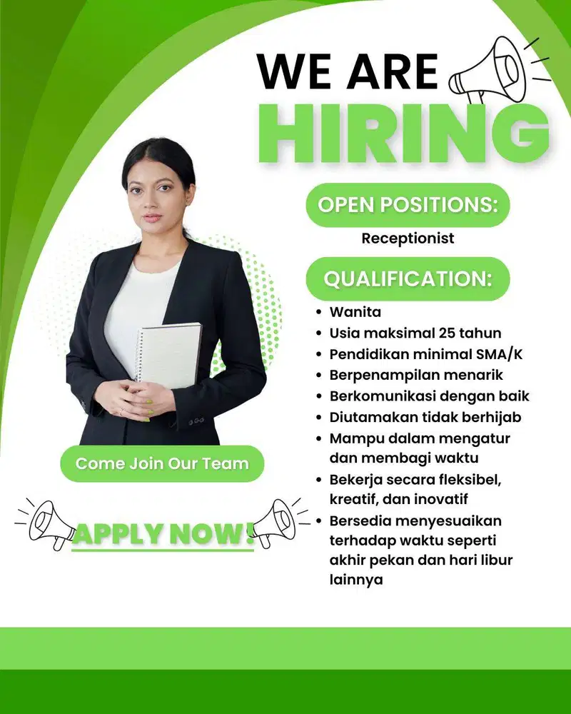 Lowongan Kerja Receptionist