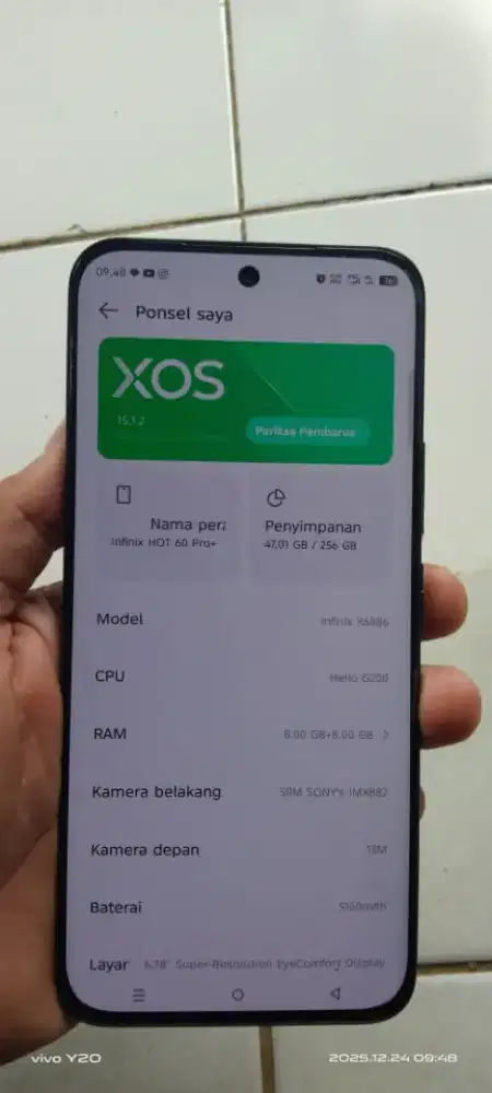 Hot 60pro+ plus 8+8/256 hp cas biasa mlus