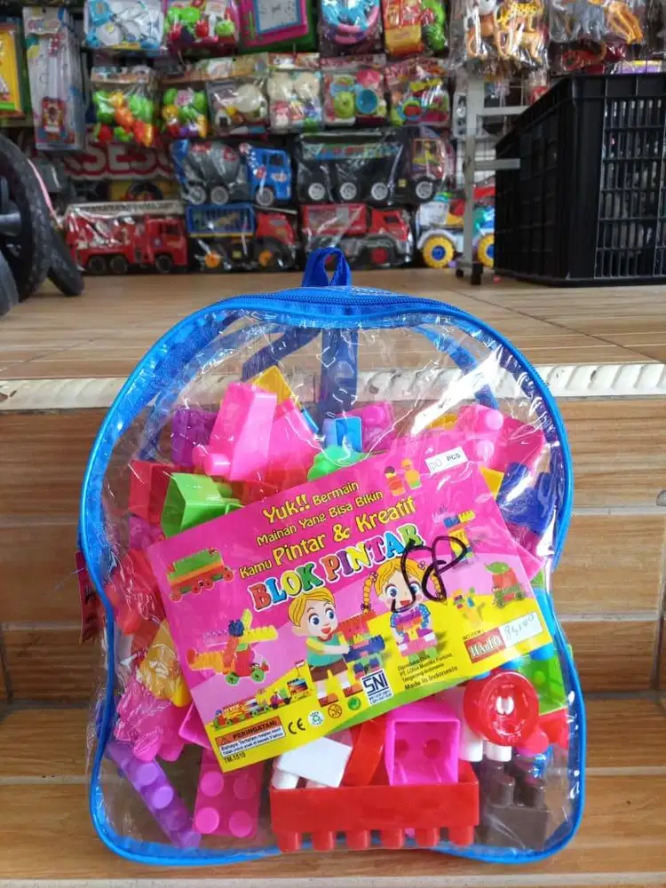 mainan anak block susun tas