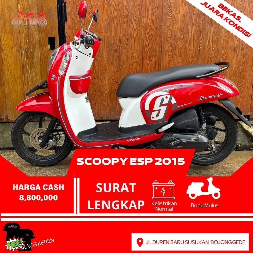 HONDA SCOOPY ESP 2015 SURAT LENGKAP MESIN SEGEL SIAP PAKAI TERMURAH