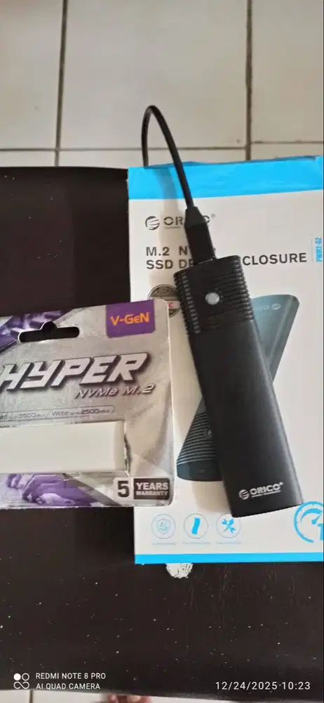 Jual SSD NVME 512 GB + casing orico