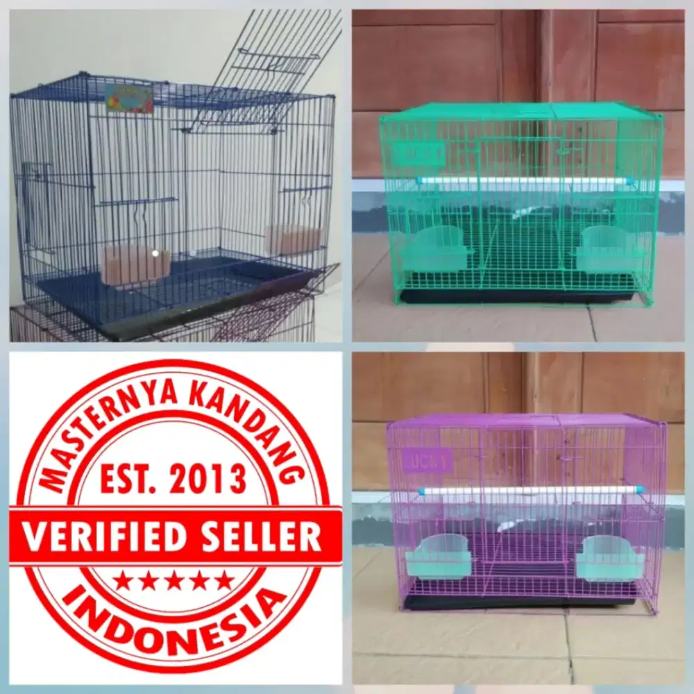 DIJUAL BORONGAN 7 KANDANG BESI MEDIUM MERK LUCKINESS