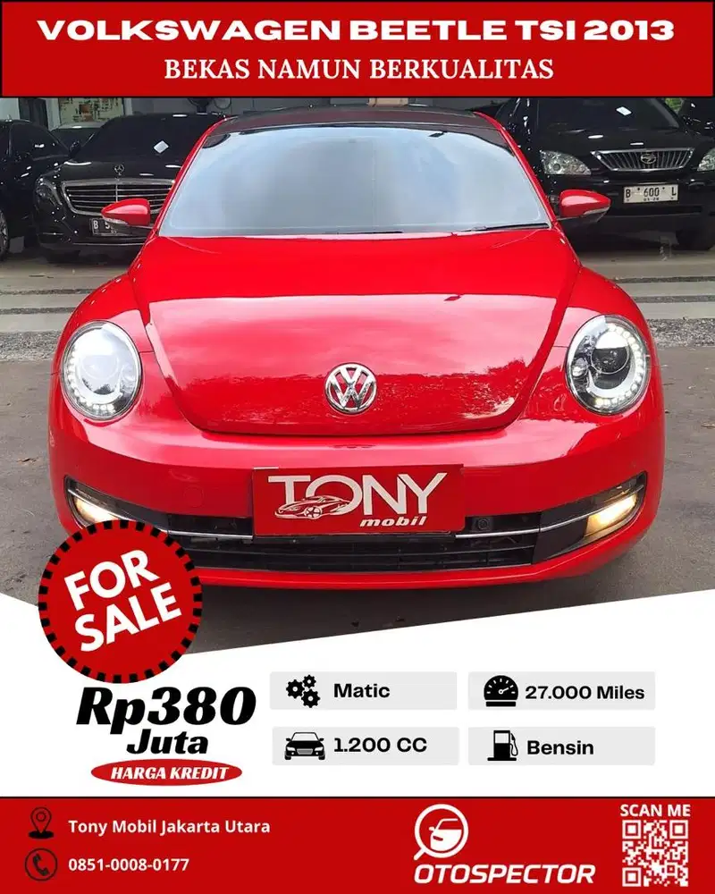 VW Beetle 1.2 TSI AT 2013 Merah Panoramic Sunroof