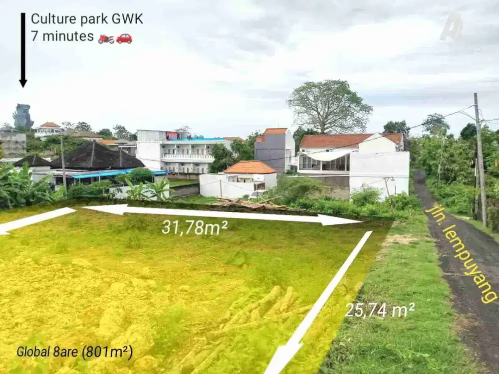 Di jual tanah BUC di bawah pasaran bagus di goa gong Jimbaran sangat cocok untuk komersil