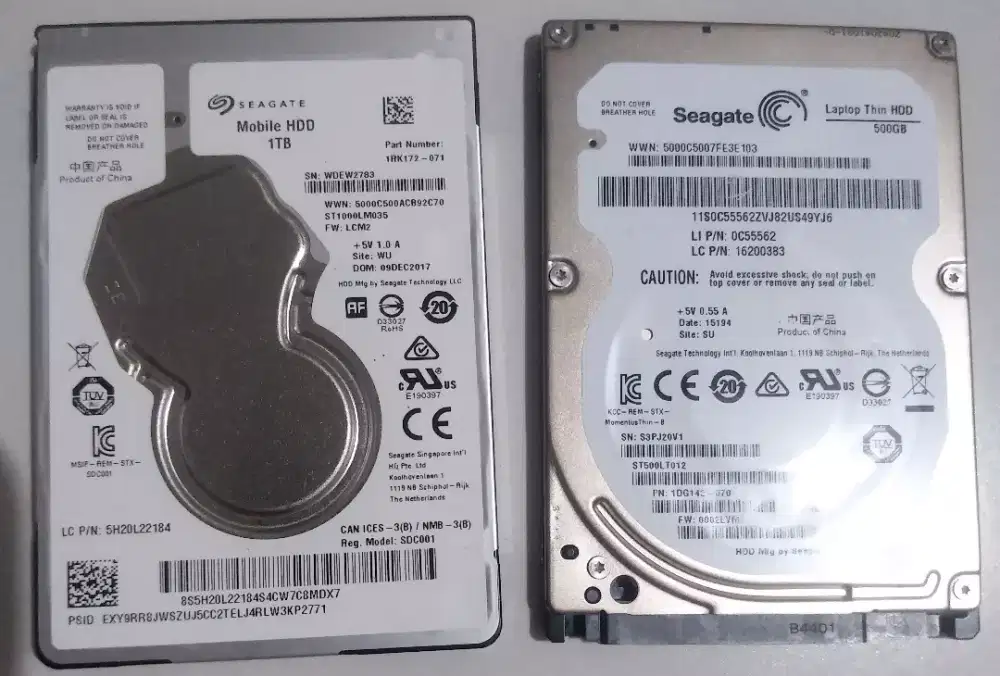 HDD Sata 1TB dan 500GB