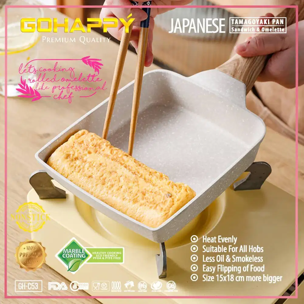 JAPANESE Tamagoyaki Waffle Maker Gohappy GHC53 Cetakan kue telur murah