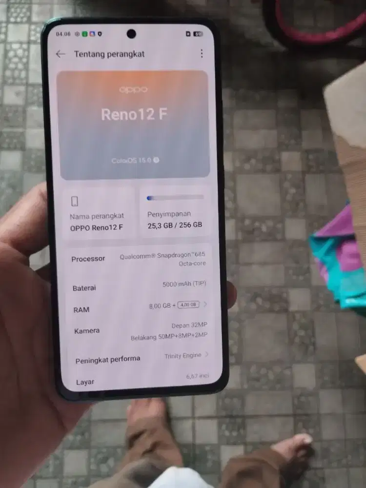 Oppo Reno 12F 8+8/256 5G resmi masih bgus no minus bs tuker tambah