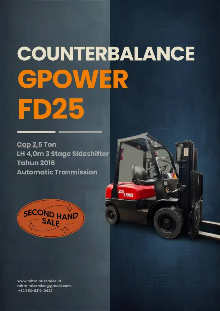 Counterbalance Diesel 2,5Ton untuk Angkat Tinggi & Harga Terjangkau?