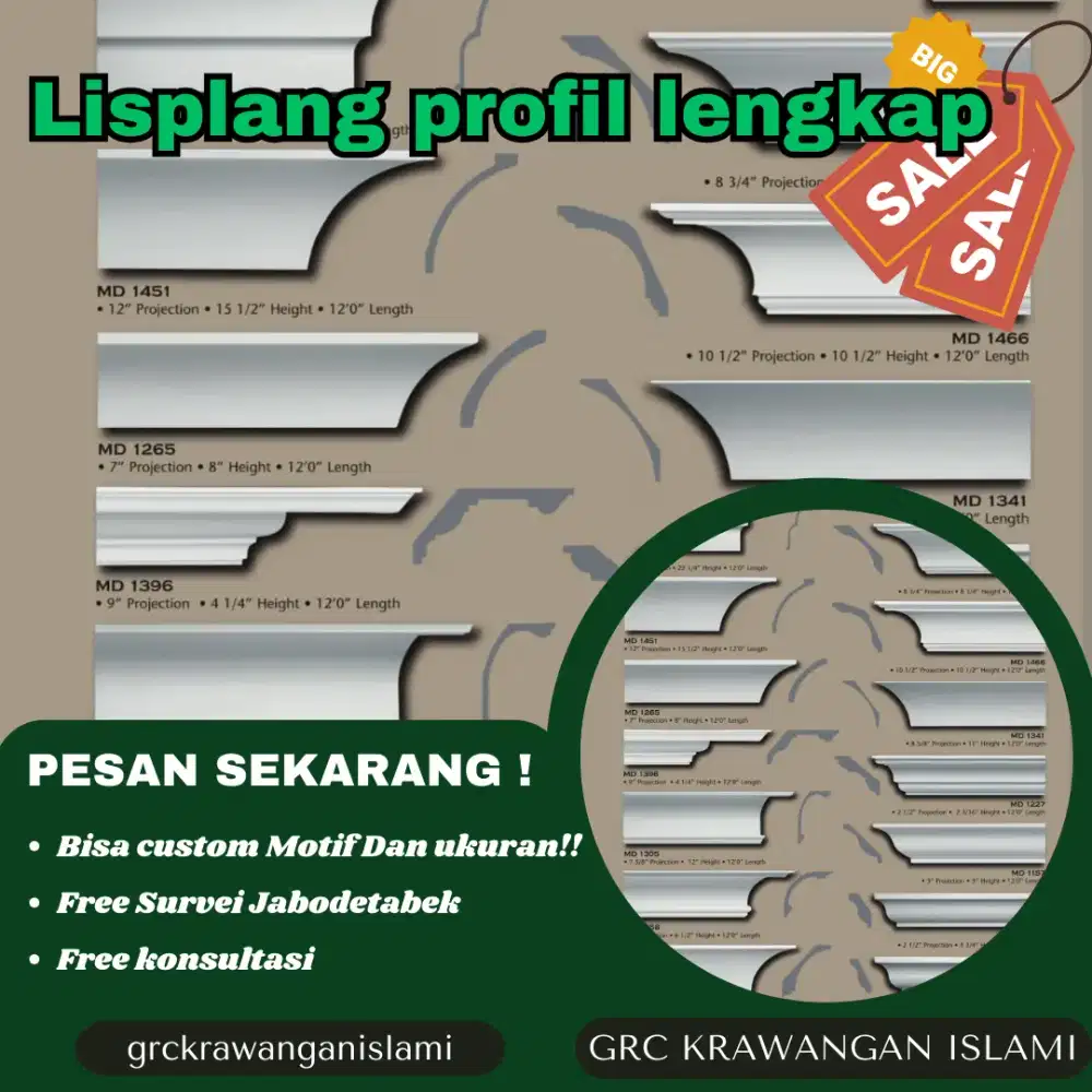 Lisplang Profil Beton Kuat & Awet Harga Pabrik Bogor Bekasi Tangerang