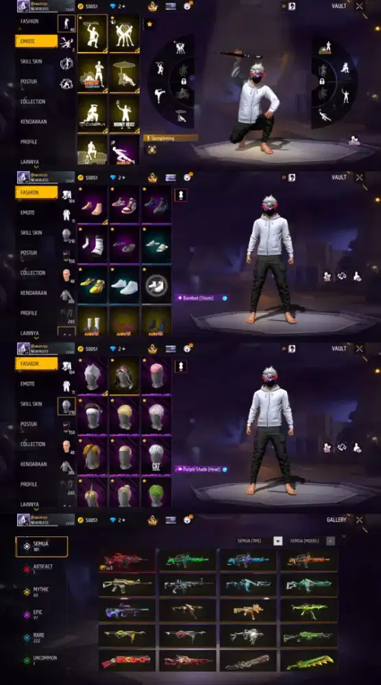 Jual akun FF spek SG opm yg minat lansung inbox