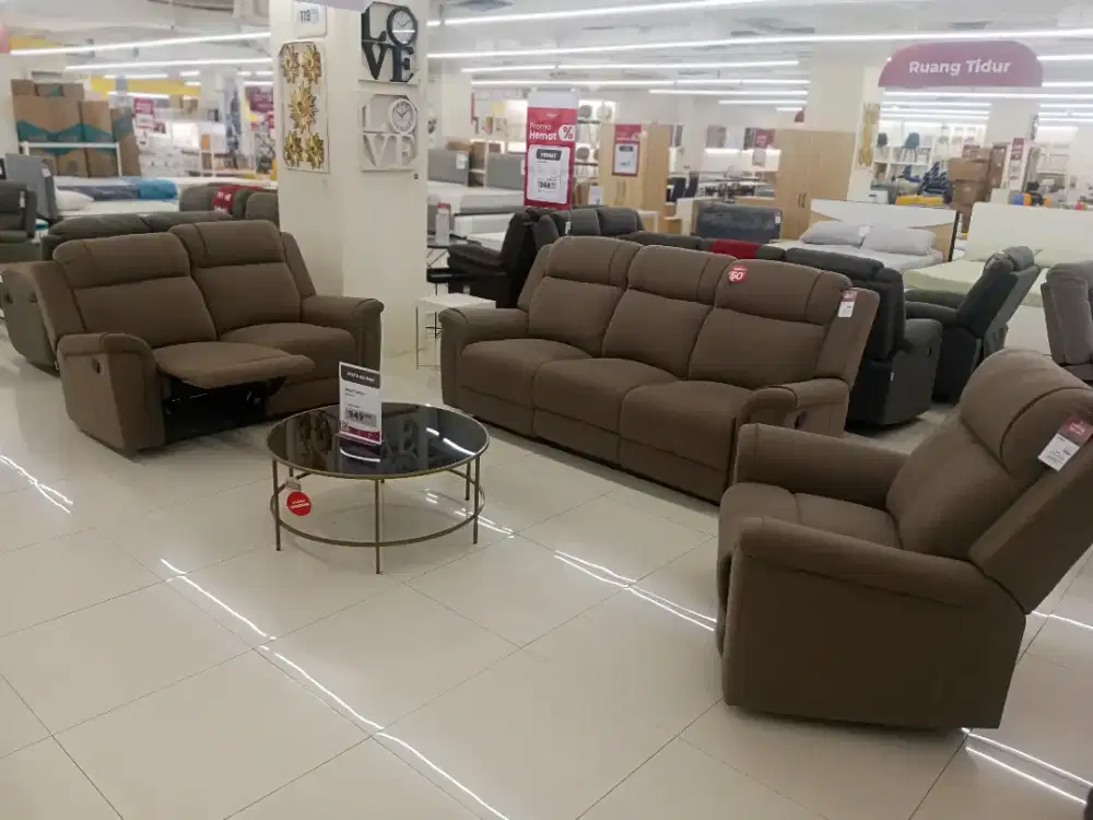 SOFA SET RECLINER MEWAH MURAH