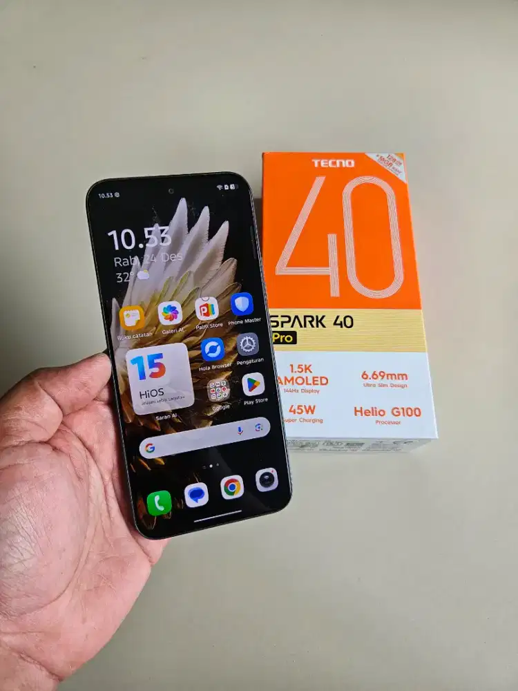 Tecno Spark 40 Pro 8/128 Fullset Normal Murah