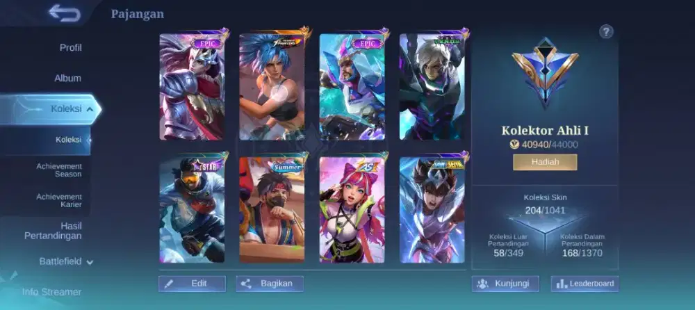 jual akun mobile legend