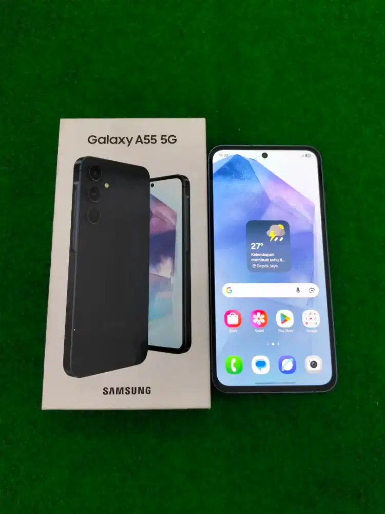 jual samsung A55 5G ram 8/256gb fullset mulus