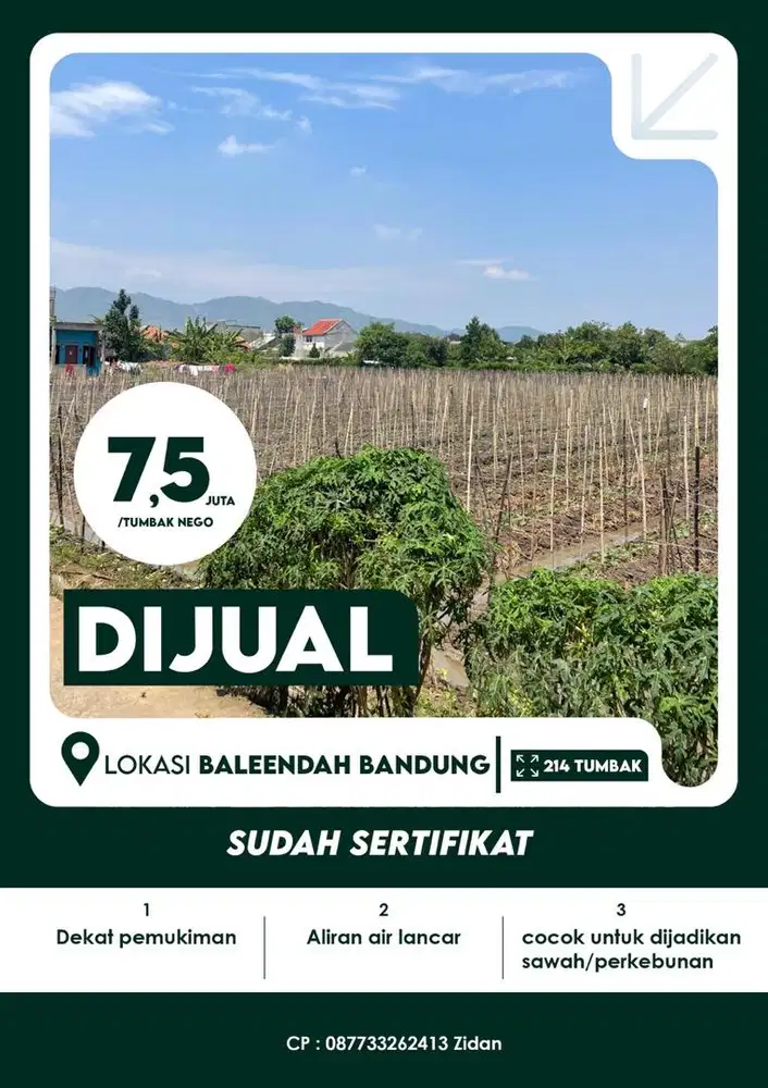 DIJUAL TANAH PRODUKTIF , NEGO