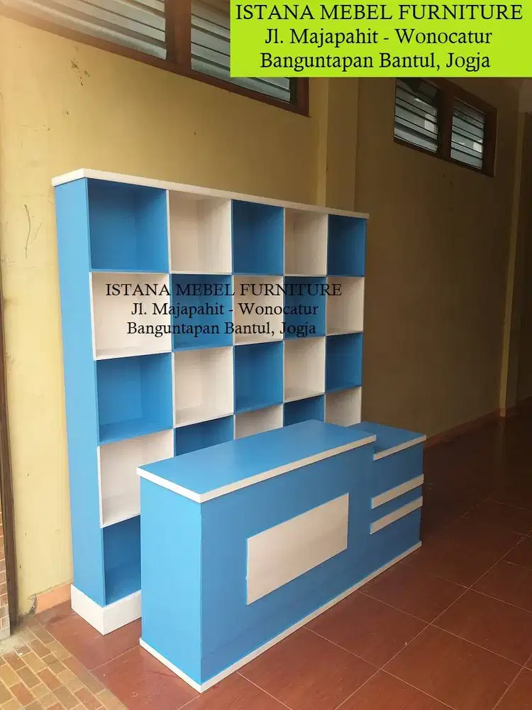 Set Paket Lemari Almari Rak Meja Kasir Londry Loundry Laundry Kayu #K2