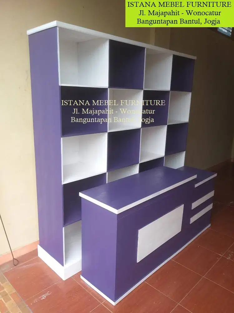 Paket Set Lemari Almari Rak Meja Kasir Laundry Loundry Londry Kayu #S3