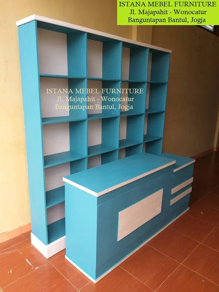 Paket Set Almari Lemari Rak Meja Kasir Londry Laundry Loundry Kayu #B7