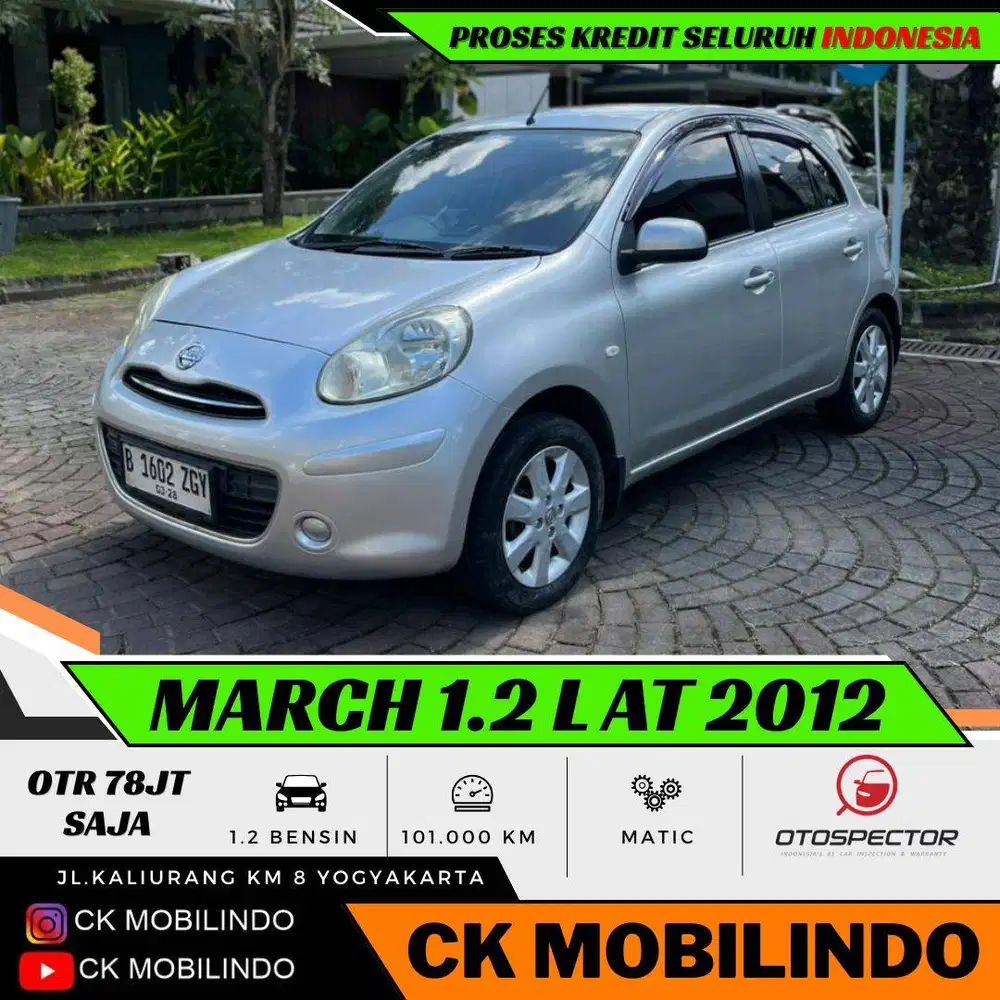 (Dp10jt) Nissan March Matic 2012 MURAH ORISINIL Bisa Kredit