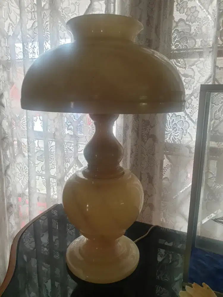 Hiasan Lampu marmer onyx sepasang