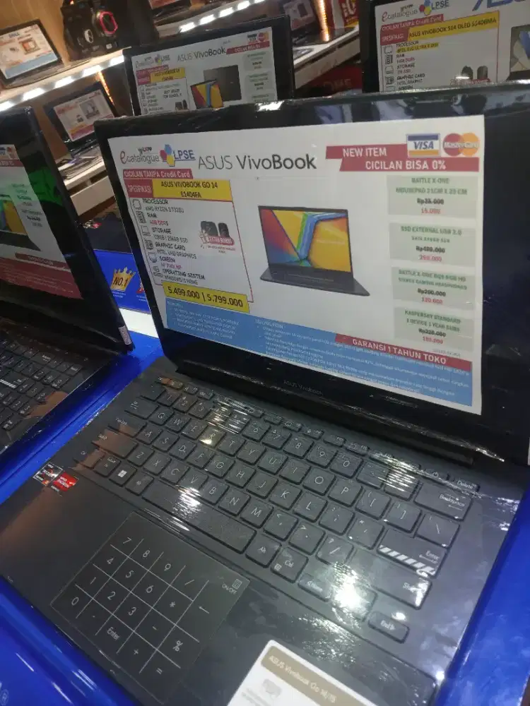 Promo cicilan Laptop Asus vivobook Ram 4gb Ddr5