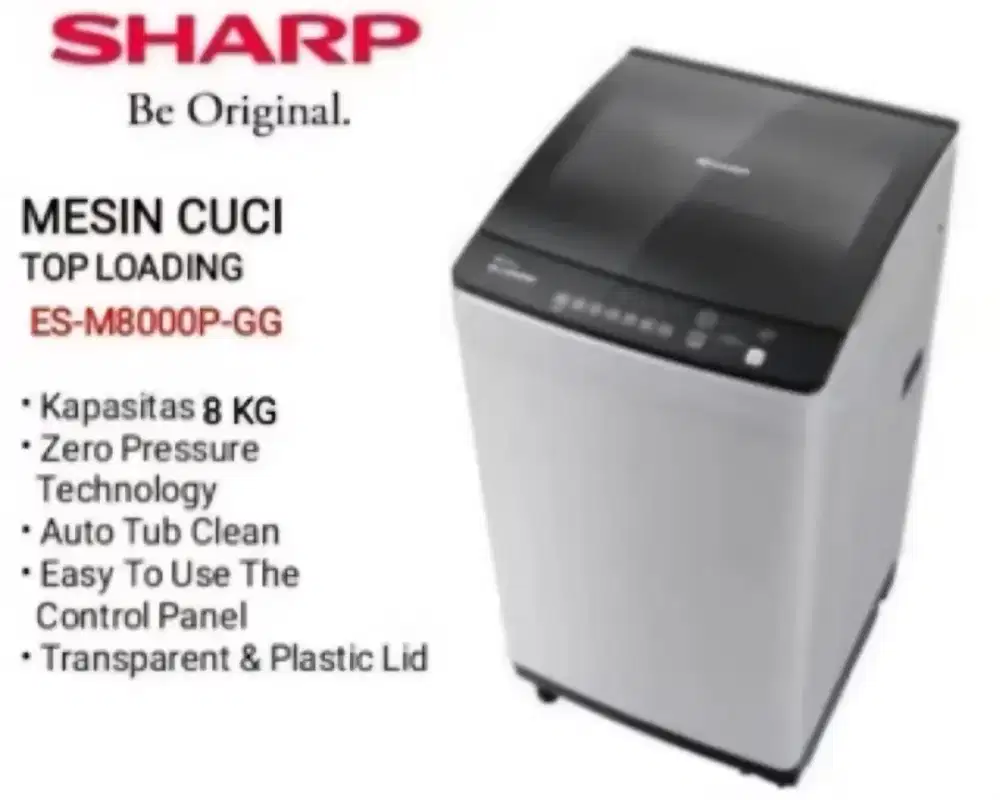 MESIN CUCI SHARP KAPASITAS 8kG